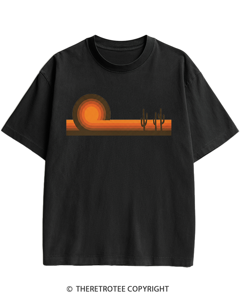 TheRetroTee Desert Horizons 1970s Heavy Cotton T-Shirt
