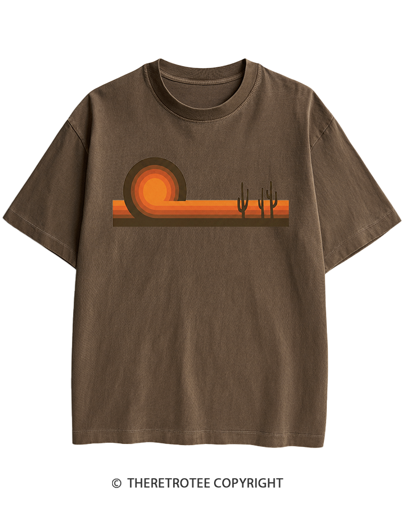 TheRetroTee Desert Horizons 1970s Heavy Cotton T-Shirt