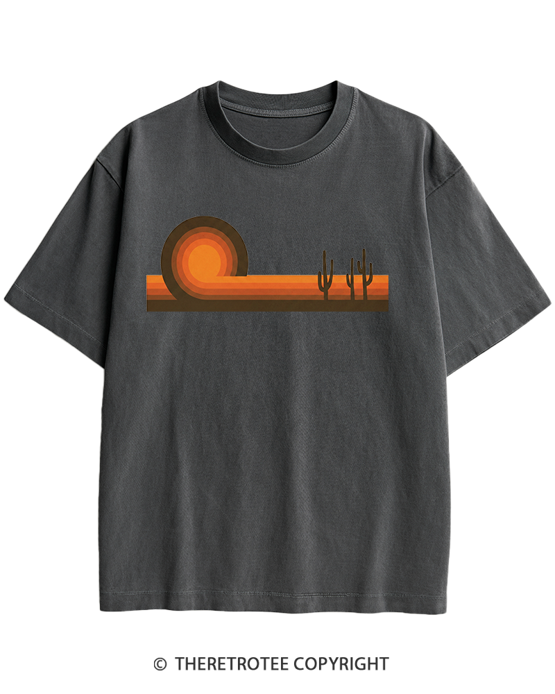 TheRetroTee Desert Horizons 1970s Heavy Cotton T-Shirt