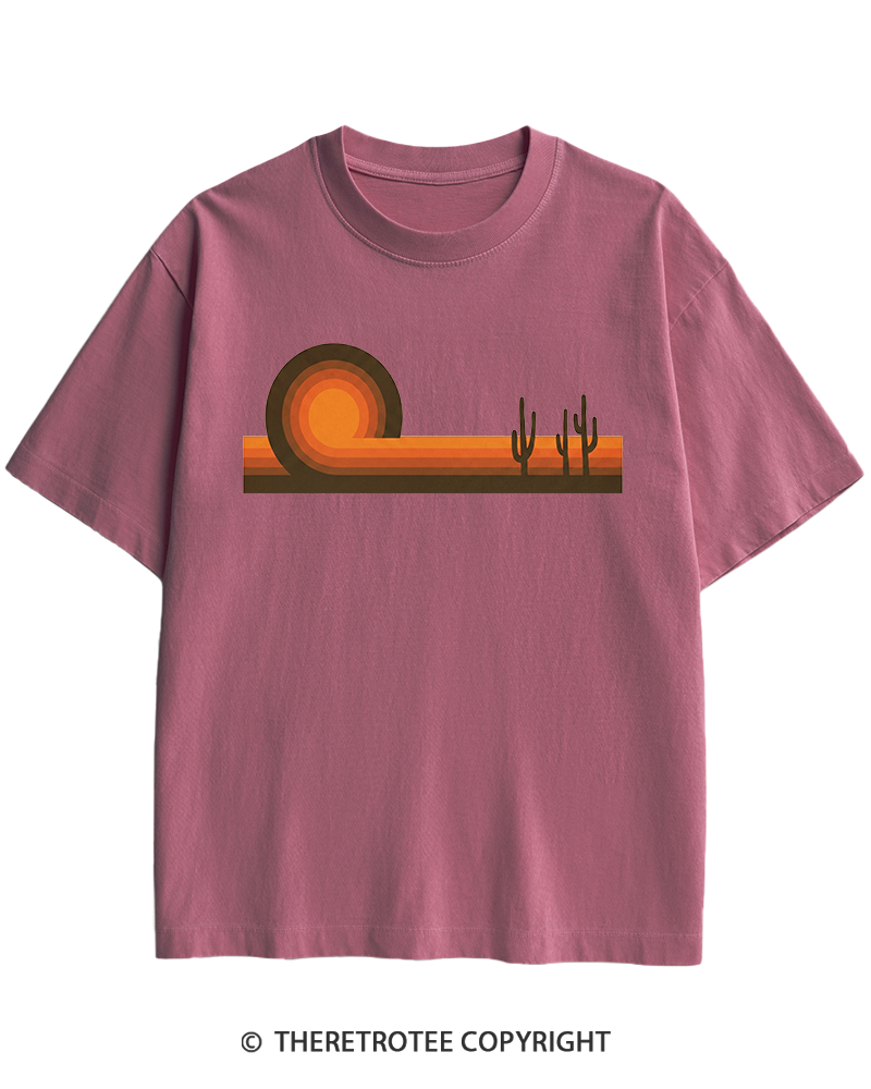 TheRetroTee Desert Horizons 1970s Heavy Cotton T-Shirt