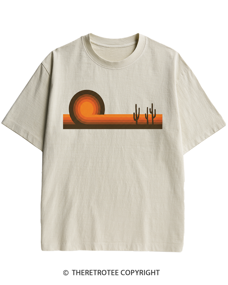 TheRetroTee Desert Horizons 1970s Heavy Cotton T-Shirt