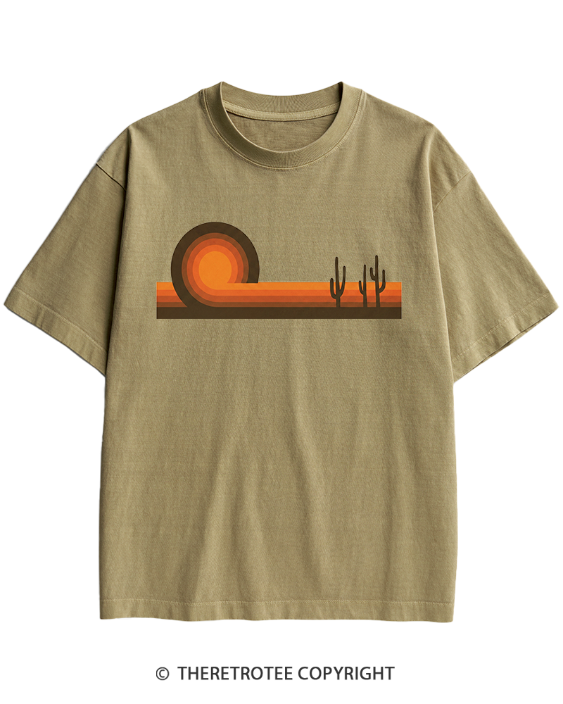 TheRetroTee Desert Horizons 1970s Heavy Cotton T-Shirt