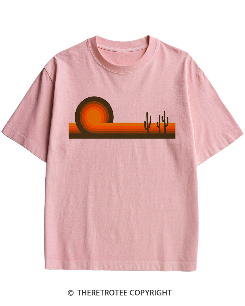 TheRetroTee Desert Horizons 1970s Heavy Cotton T-Shirt