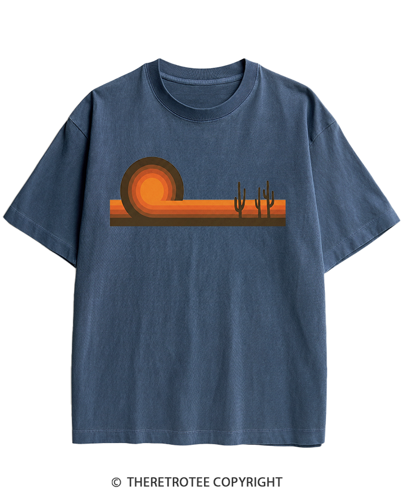 TheRetroTee Desert Horizons 1970s Heavy Cotton T-Shirt