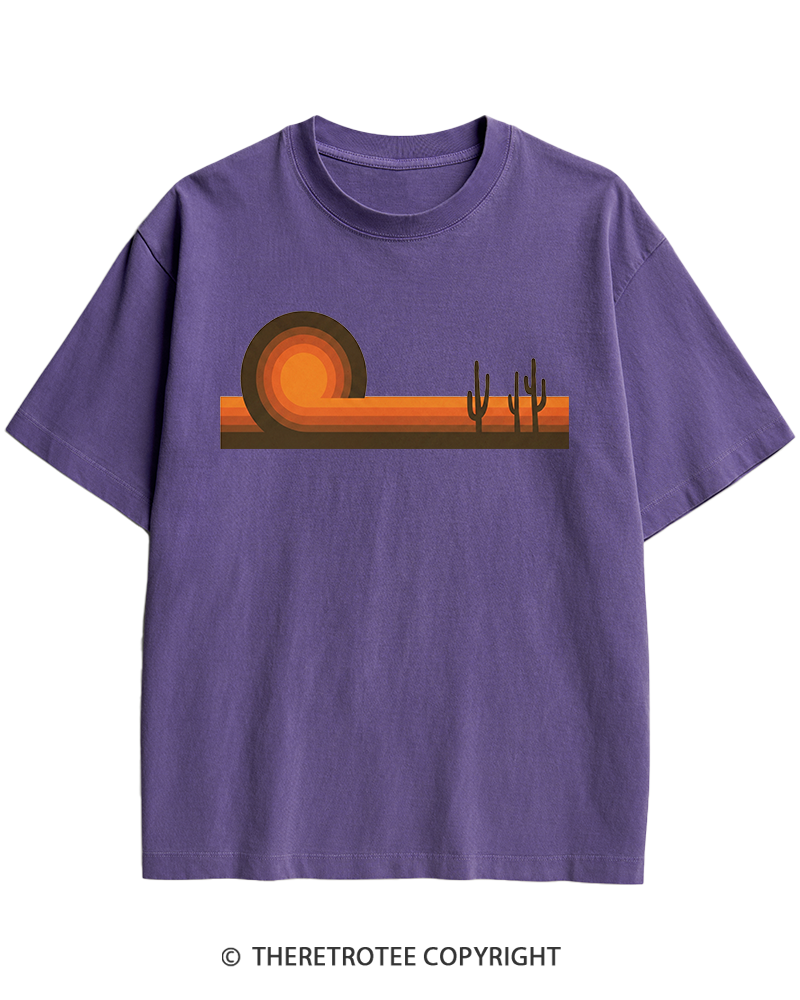 TheRetroTee Desert Horizons 1970s Heavy Cotton T-Shirt