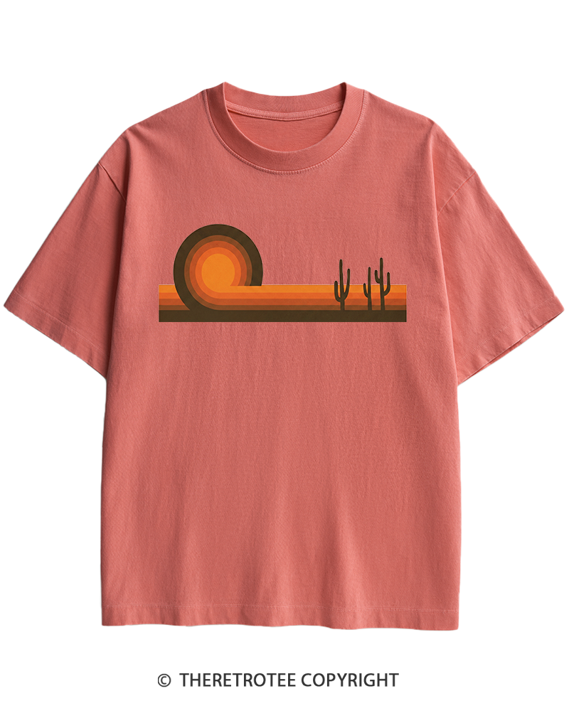 TheRetroTee Desert Horizons 1970s Heavy Cotton T-Shirt