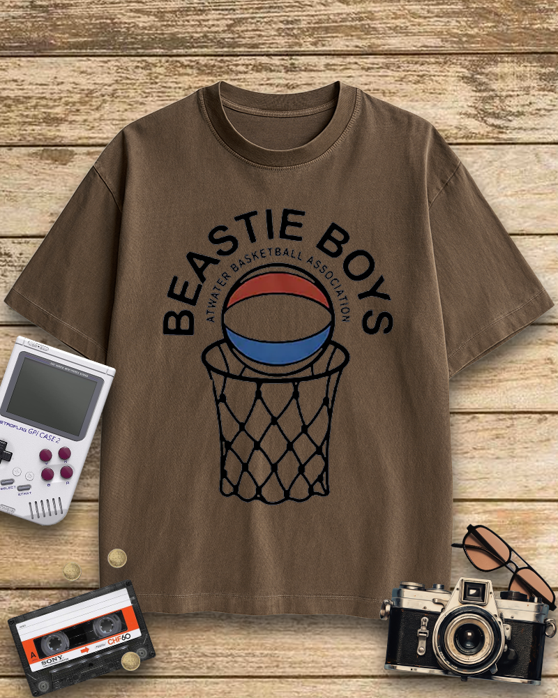 TheRetroTee Atwater Basketball Association Beastie Boys 1980s Cotton T-Shirt