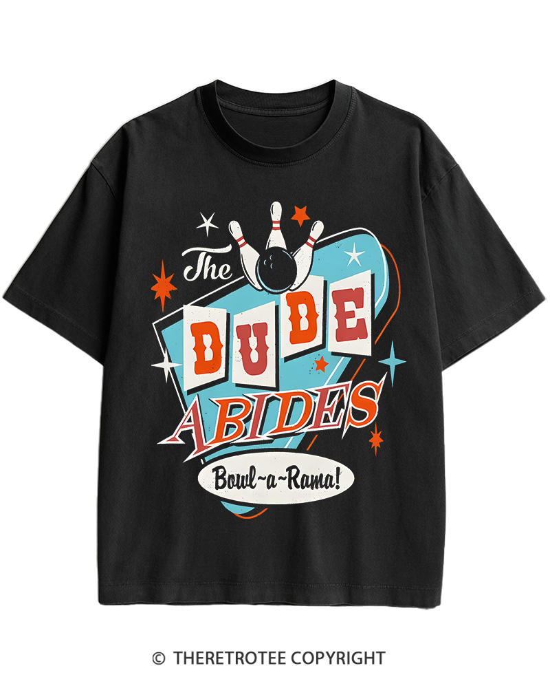 TheRetroTee The Dude Bowl-a-Rama 1960s Cotton T-Shirt