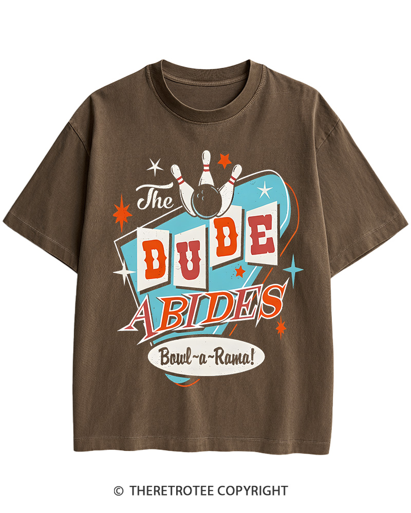 TheRetroTee The Dude Bowl-a-Rama 1960s Cotton T-Shirt