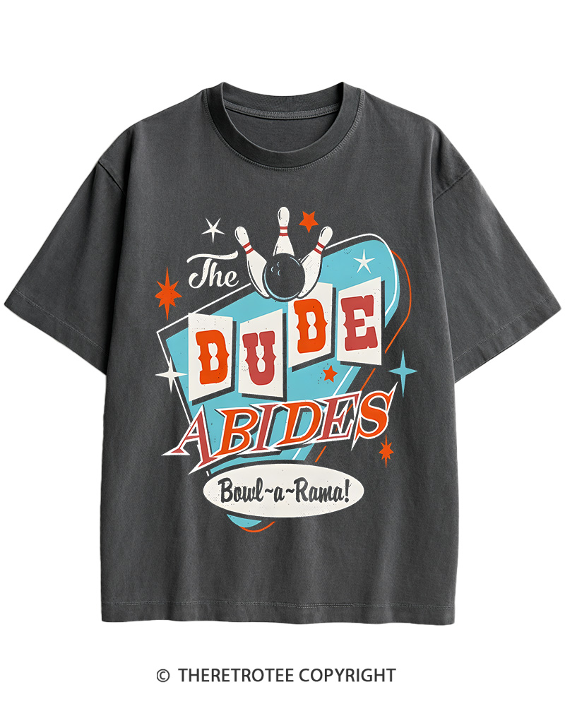 TheRetroTee The Dude Bowl-a-Rama 1960s Cotton T-Shirt