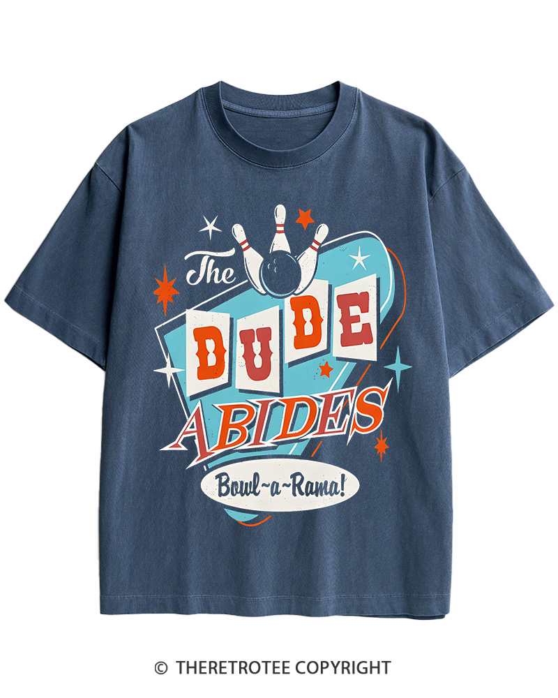 TheRetroTee The Dude Bowl-a-Rama 1960s Cotton T-Shirt