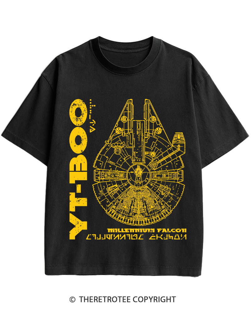 TheRetroTee Millennium Falcon YT-1300 1970s Cotton T-Shirt