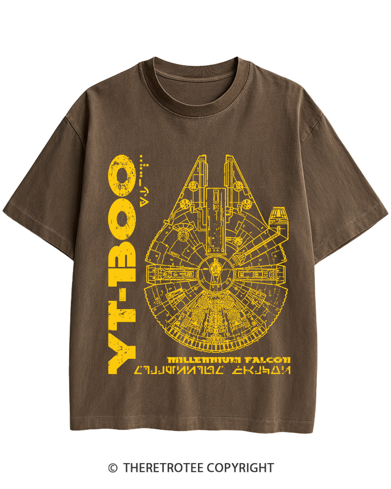 TheRetroTee Millennium Falcon YT-1300 1970s Cotton T-Shirt
