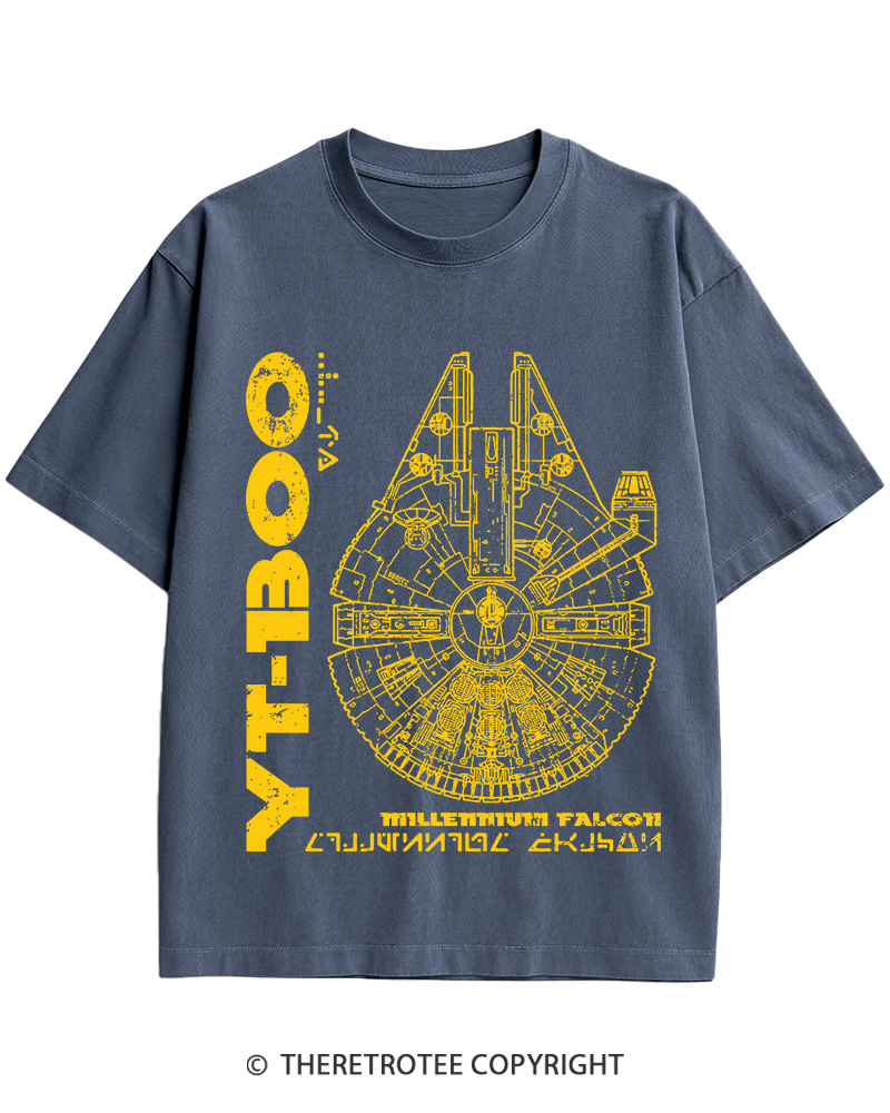 TheRetroTee Millennium Falcon YT-1300 1970s Cotton T-Shirt