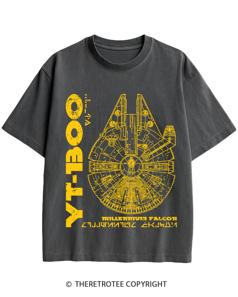 TheRetroTee Millennium Falcon YT-1300 1970s Cotton T-Shirt