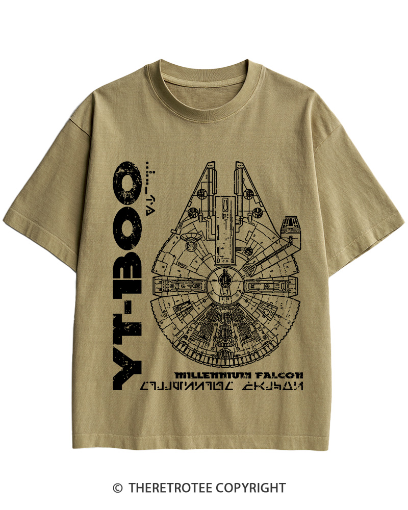 TheRetroTee Millennium Falcon YT-1300 1970s Cotton T-Shirt