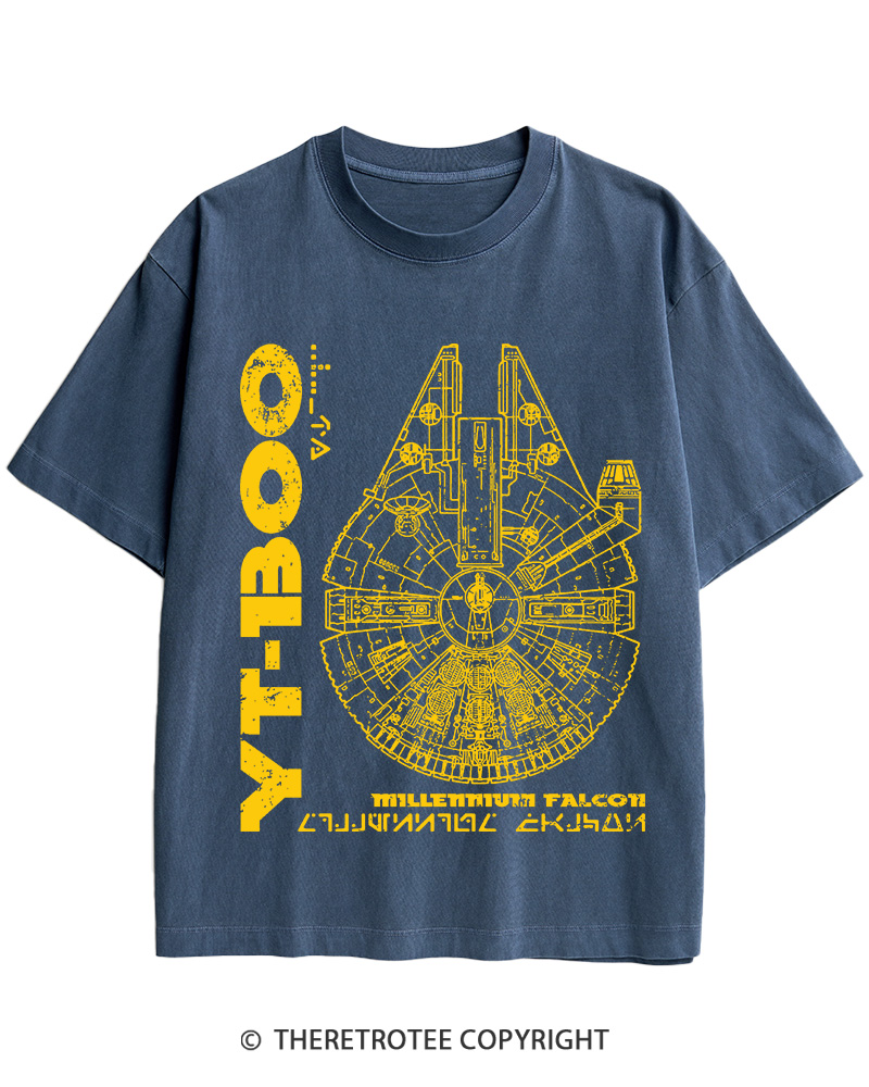 TheRetroTee Millennium Falcon YT-1300 1970s Cotton T-Shirt