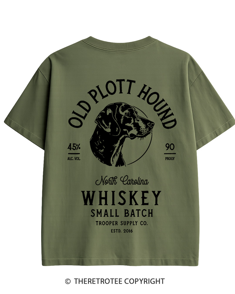 TheRetroTee Old Plott Hound Whiskey Cotton T-Shirt