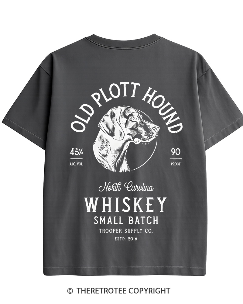 TheRetroTee Old Plott Hound Whiskey Cotton T-Shirt