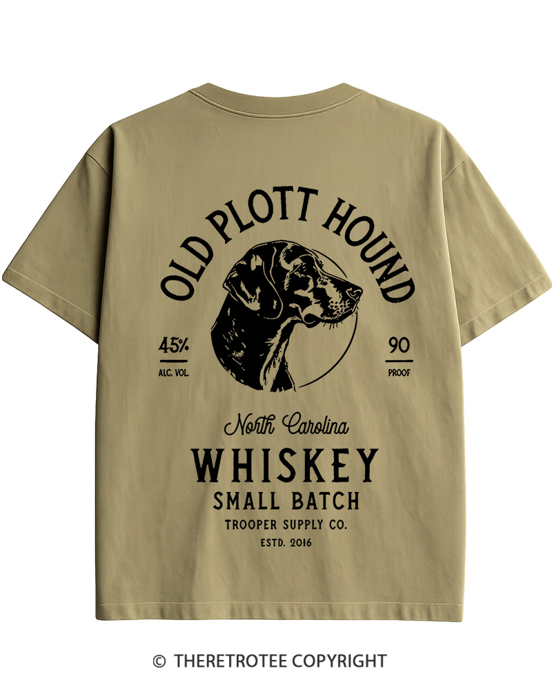 TheRetroTee Old Plott Hound Whiskey Cotton T-Shirt