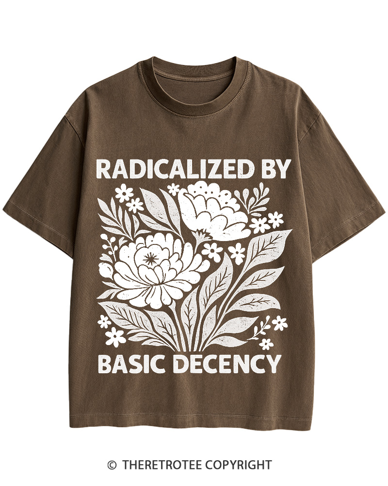 TheRetroTee Radicalized by Basic Decency Cotton T-Shirt