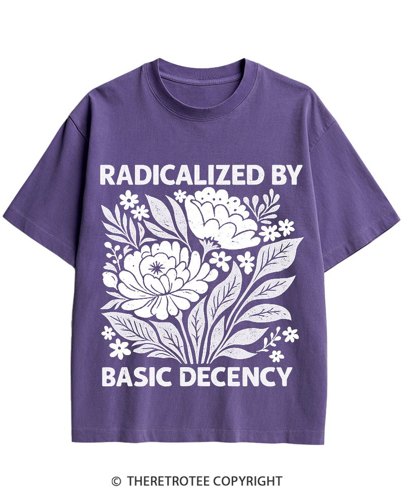 TheRetroTee Radicalized by Basic Decency Cotton T-Shirt