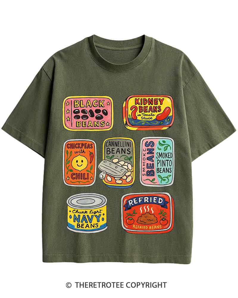 TheRetroTee Canned Beans 1950s Cotton T-Shirt