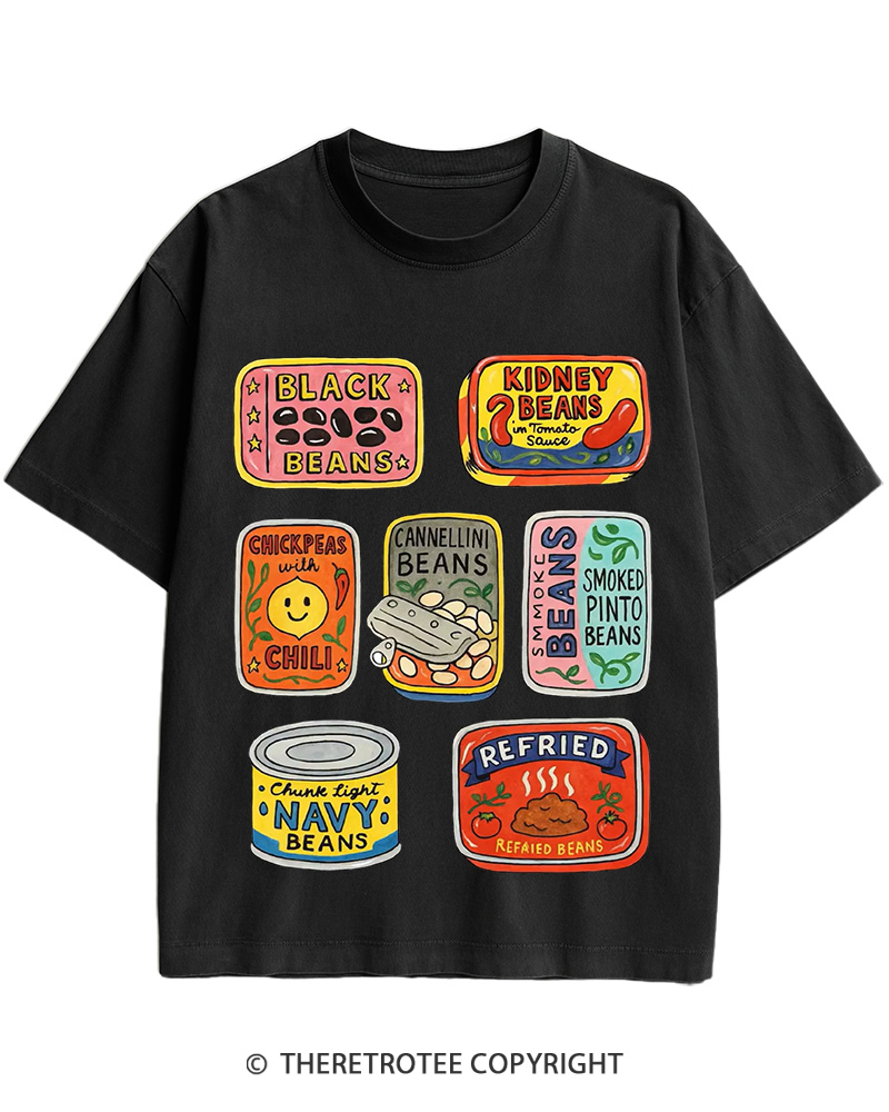 TheRetroTee Canned Beans 1950s Cotton T-Shirt