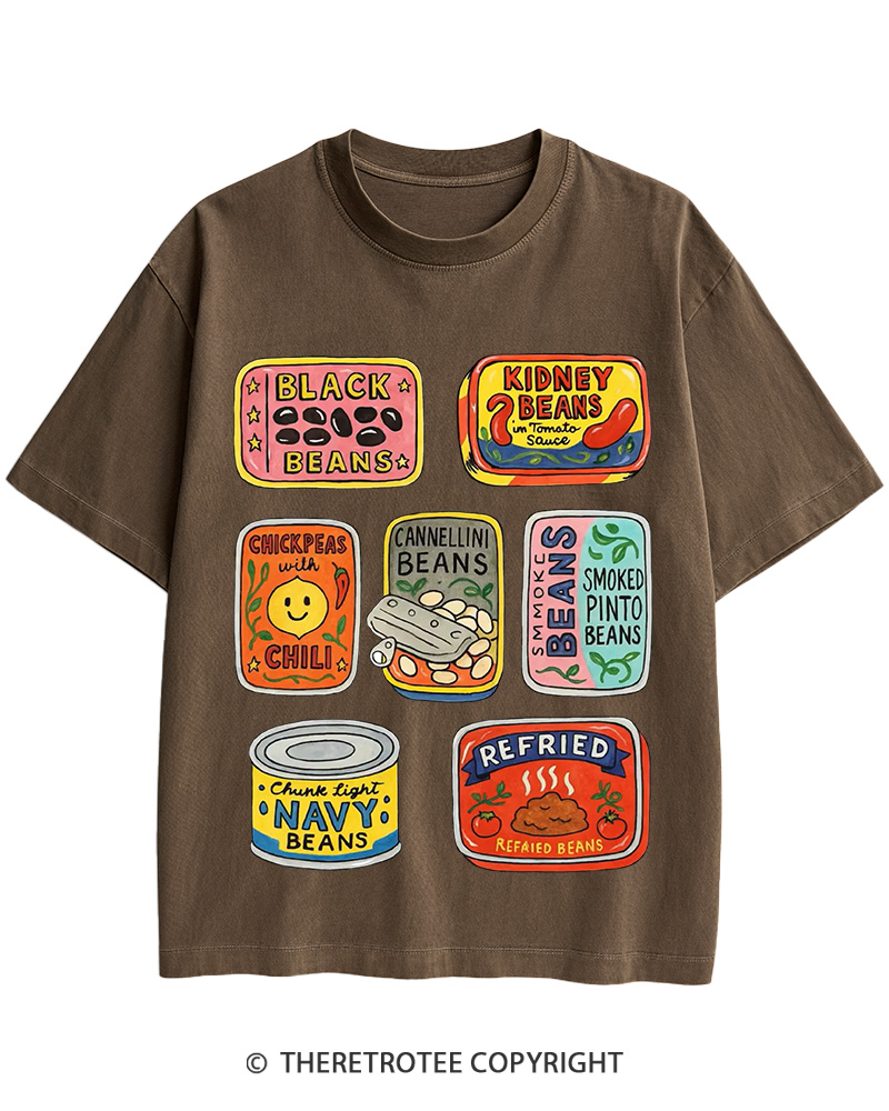 TheRetroTee Canned Beans 1950s Cotton T-Shirt