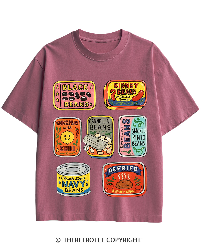 TheRetroTee Canned Beans 1950s Cotton T-Shirt