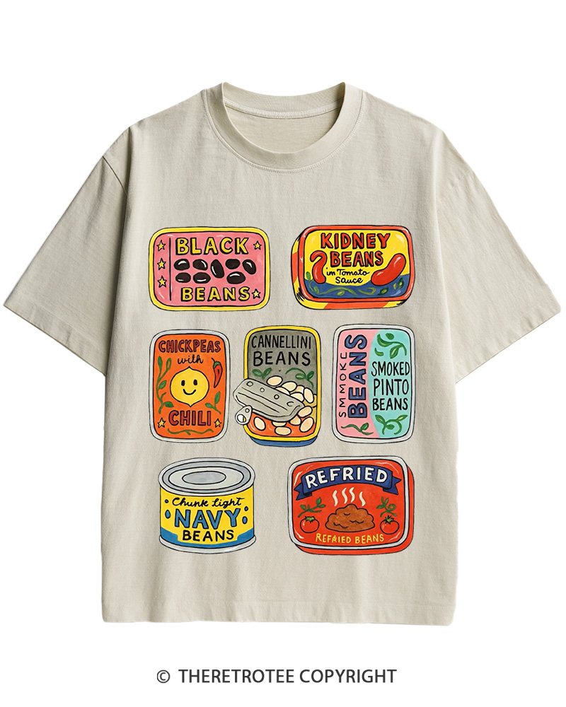 TheRetroTee Canned Beans 1950s Cotton T-Shirt
