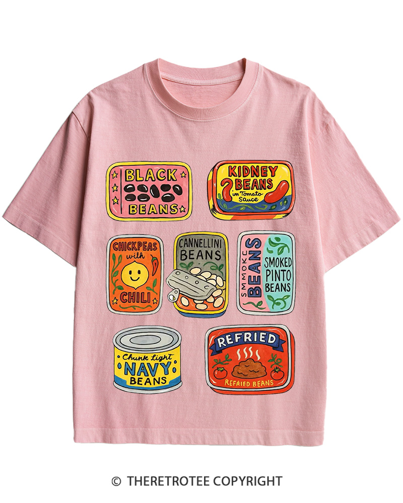 TheRetroTee Canned Beans 1950s Cotton T-Shirt