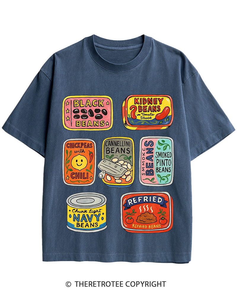 TheRetroTee Canned Beans 1950s Cotton T-Shirt