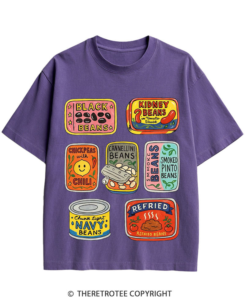 TheRetroTee Canned Beans 1950s Cotton T-Shirt