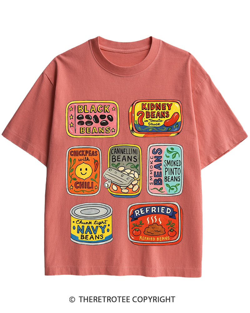 TheRetroTee Canned Beans 1950s Cotton T-Shirt