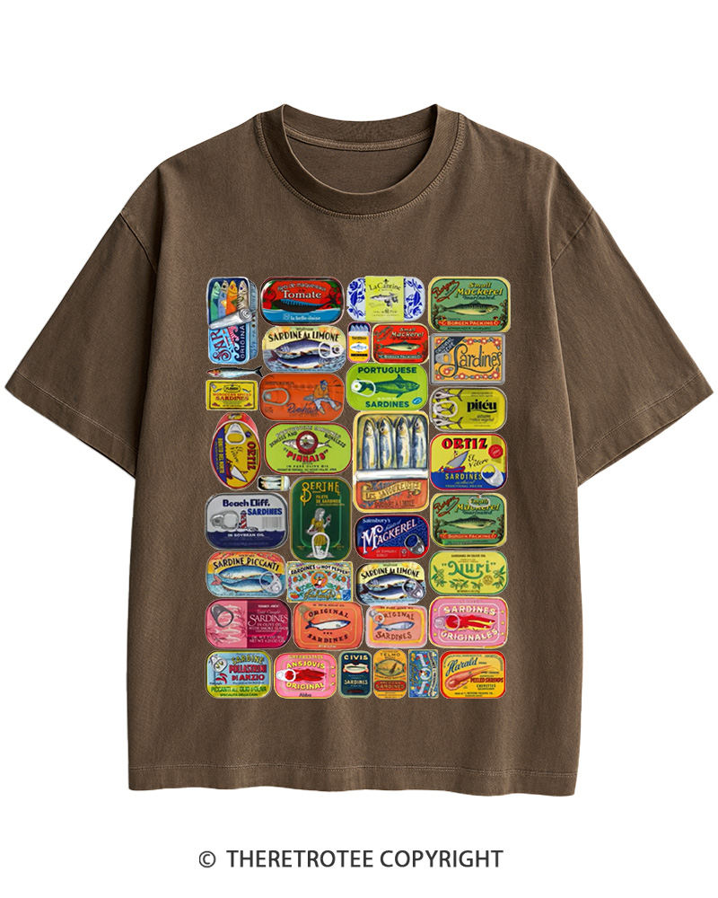 TheRetroTee Tinned Fish 1960s Cotton T-Shirt