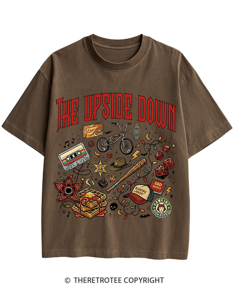 TheRetroTee The Upside World 1980s Cotton T-Shirt