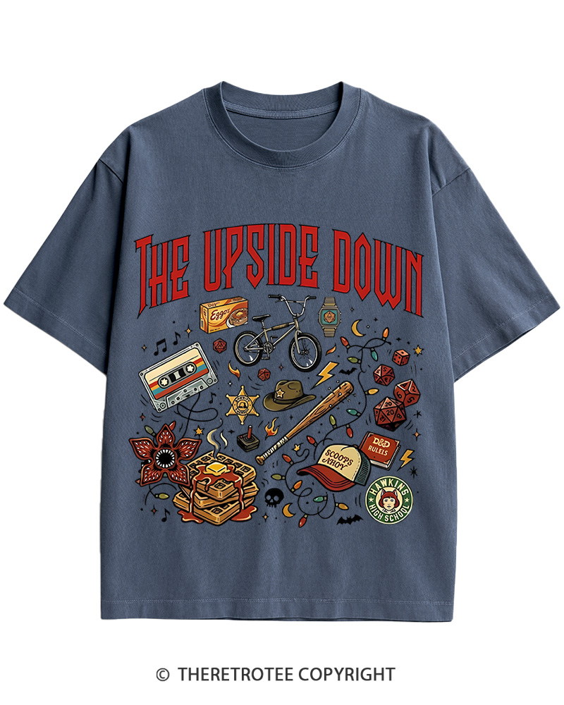 TheRetroTee The Upside World 1980s Cotton T-Shirt