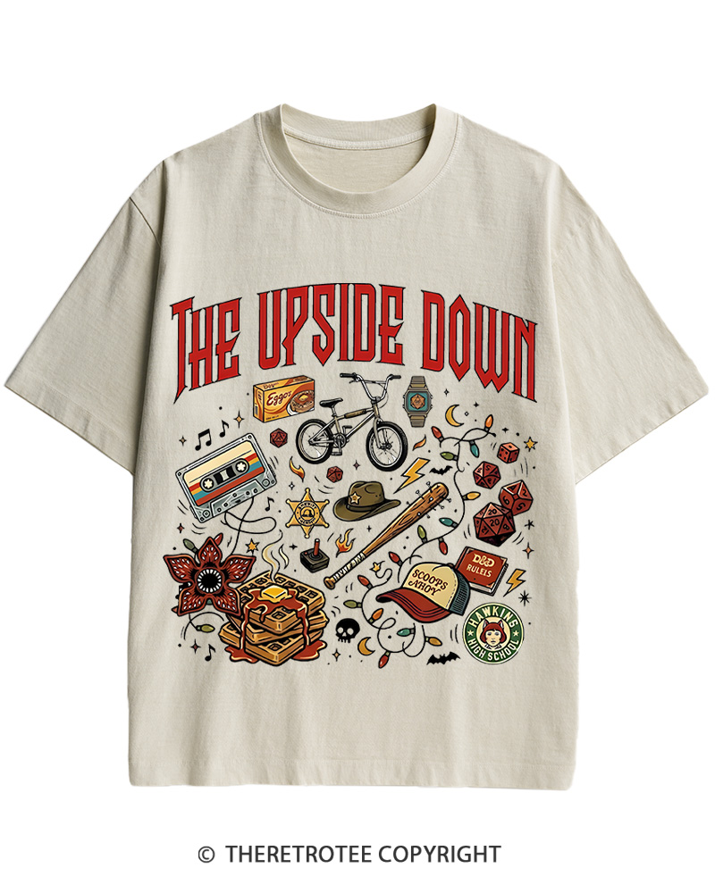 TheRetroTee The Upside World 1980s Cotton T-Shirt