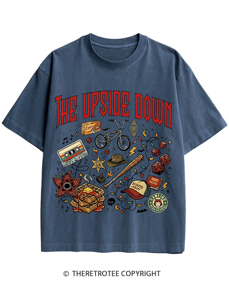 TheRetroTee The Upside World 1980s Cotton T-Shirt