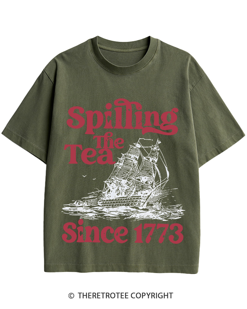 TheRetroTee Spilling The Tea Since 1773 Cotton T-Shirt