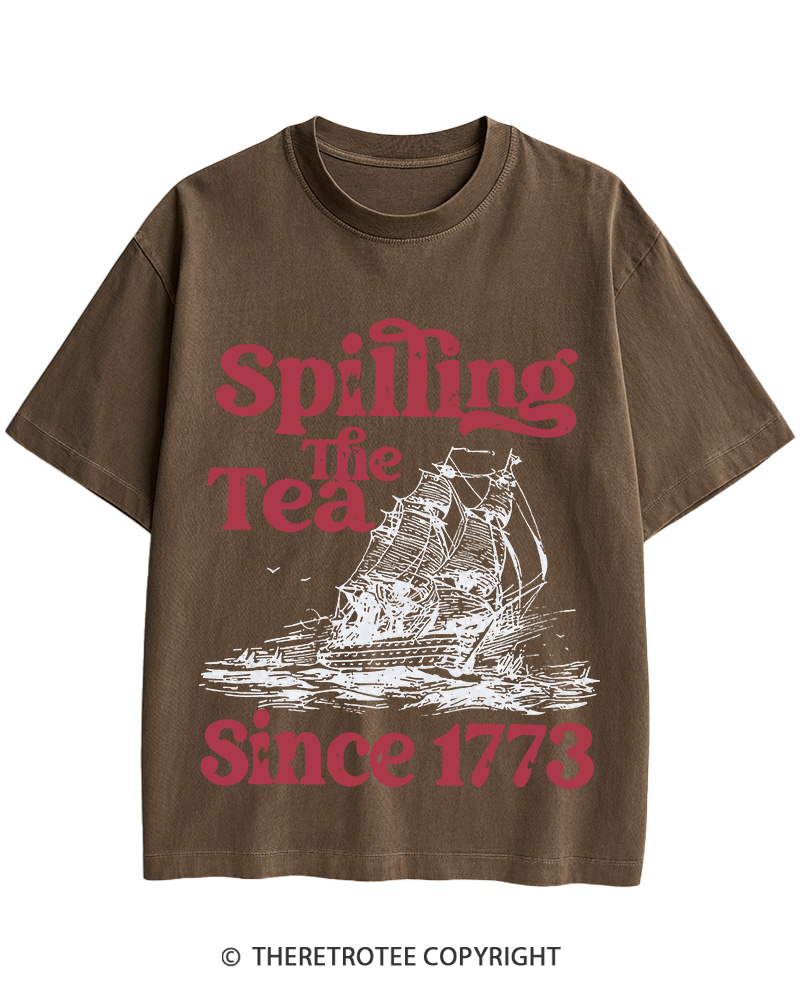 TheRetroTee Spilling The Tea Since 1773 Cotton T-Shirt