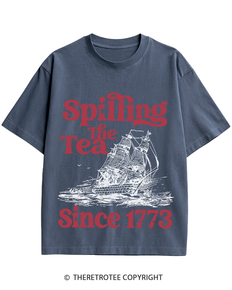TheRetroTee Spilling The Tea Since 1773 Cotton T-Shirt