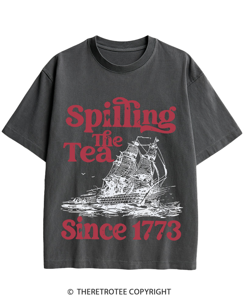 TheRetroTee Spilling The Tea Since 1773 Cotton T-Shirt