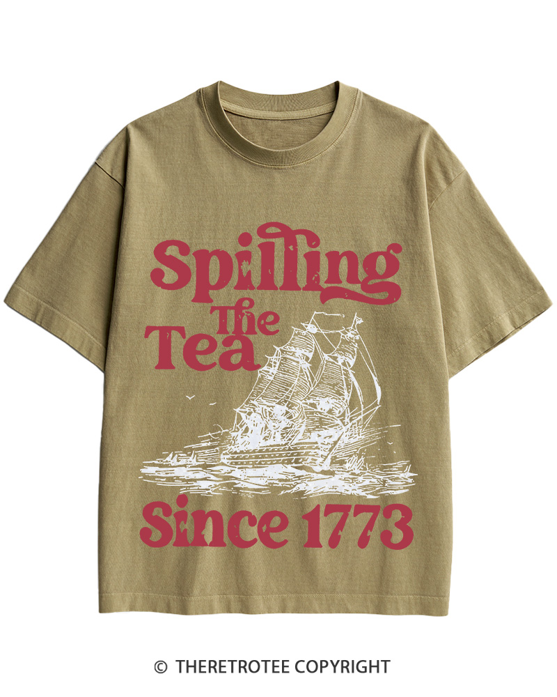 TheRetroTee Spilling The Tea Since 1773 Cotton T-Shirt