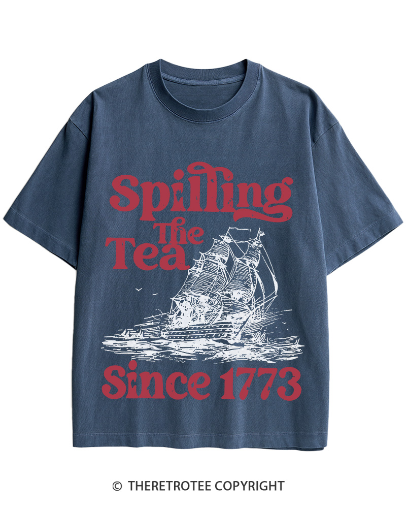 TheRetroTee Spilling The Tea Since 1773 Cotton T-Shirt