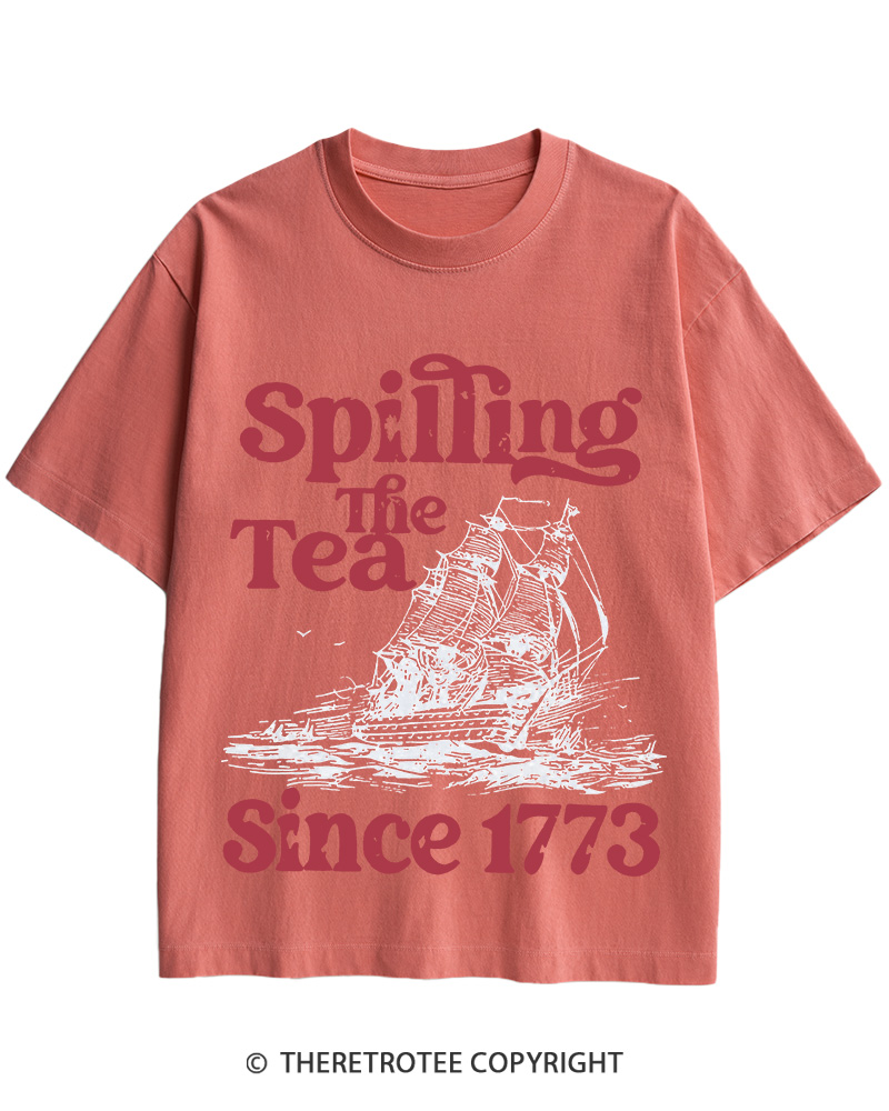 TheRetroTee Spilling The Tea Since 1773 Cotton T-Shirt