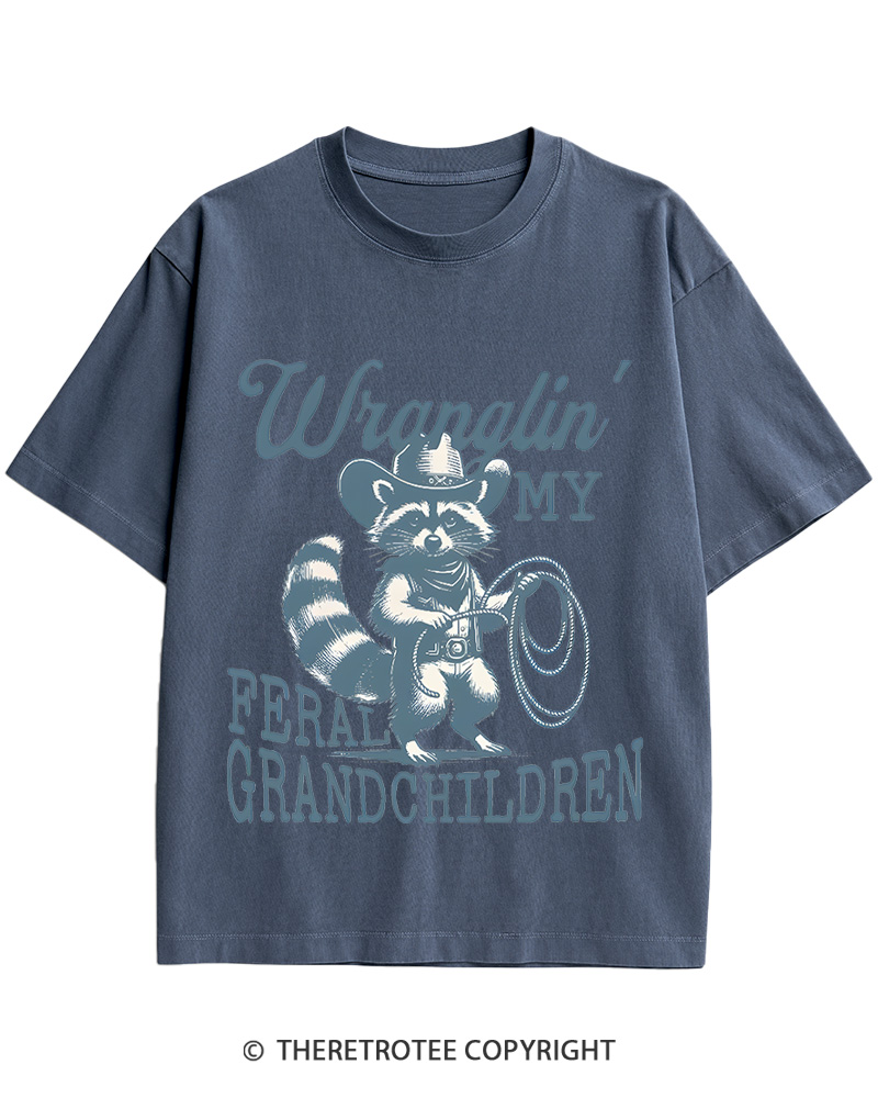 TheRetroTee Raccoon Feral Grandchildren 1940s Cotton T-Shirt