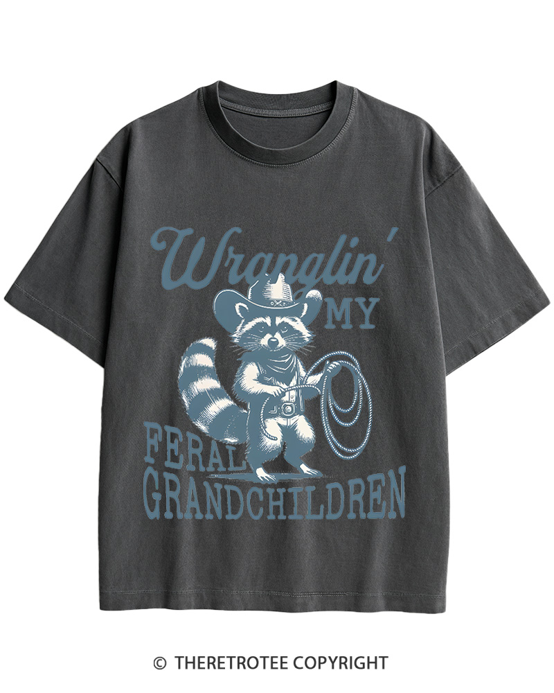 TheRetroTee Raccoon Feral Grandchildren 1940s Cotton T-Shirt