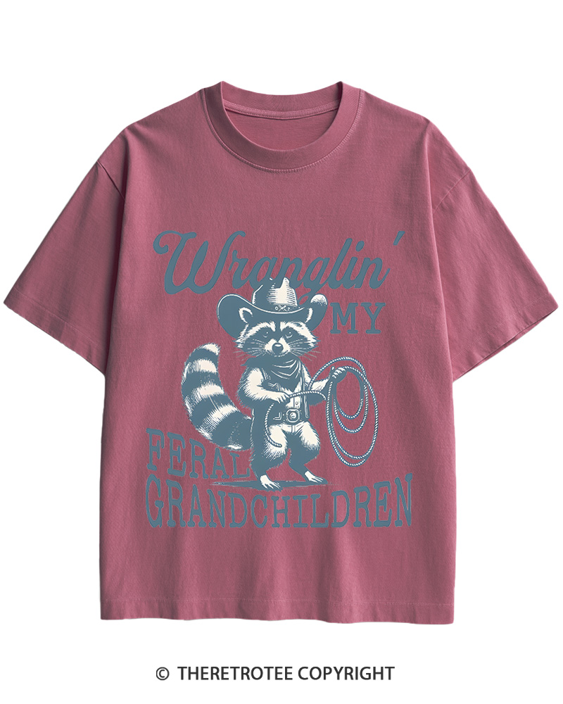 TheRetroTee Raccoon Feral Grandchildren 1940s Cotton T-Shirt